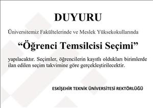 Öğrenci Temsilcisi Seçimi (Temsilcisi Bulunmayan Bölümler İçin)